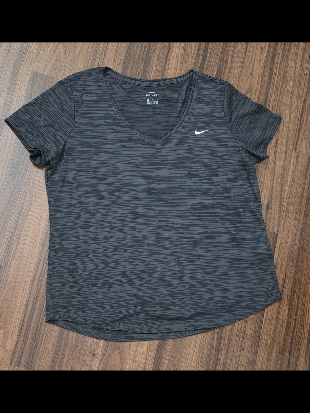 Nike Women's Dark Gray Dri-Fit V-Neck Tee